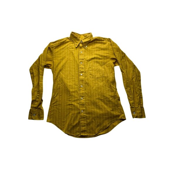 Vintage Shapely University Club Tapered Fit Striped Yellow Shirt #7058 - Picture 1 of 6